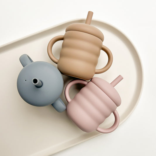 Ribbed Silicone Straw Cup