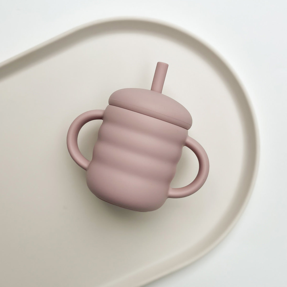 Ribbed Silicone Straw Cup
