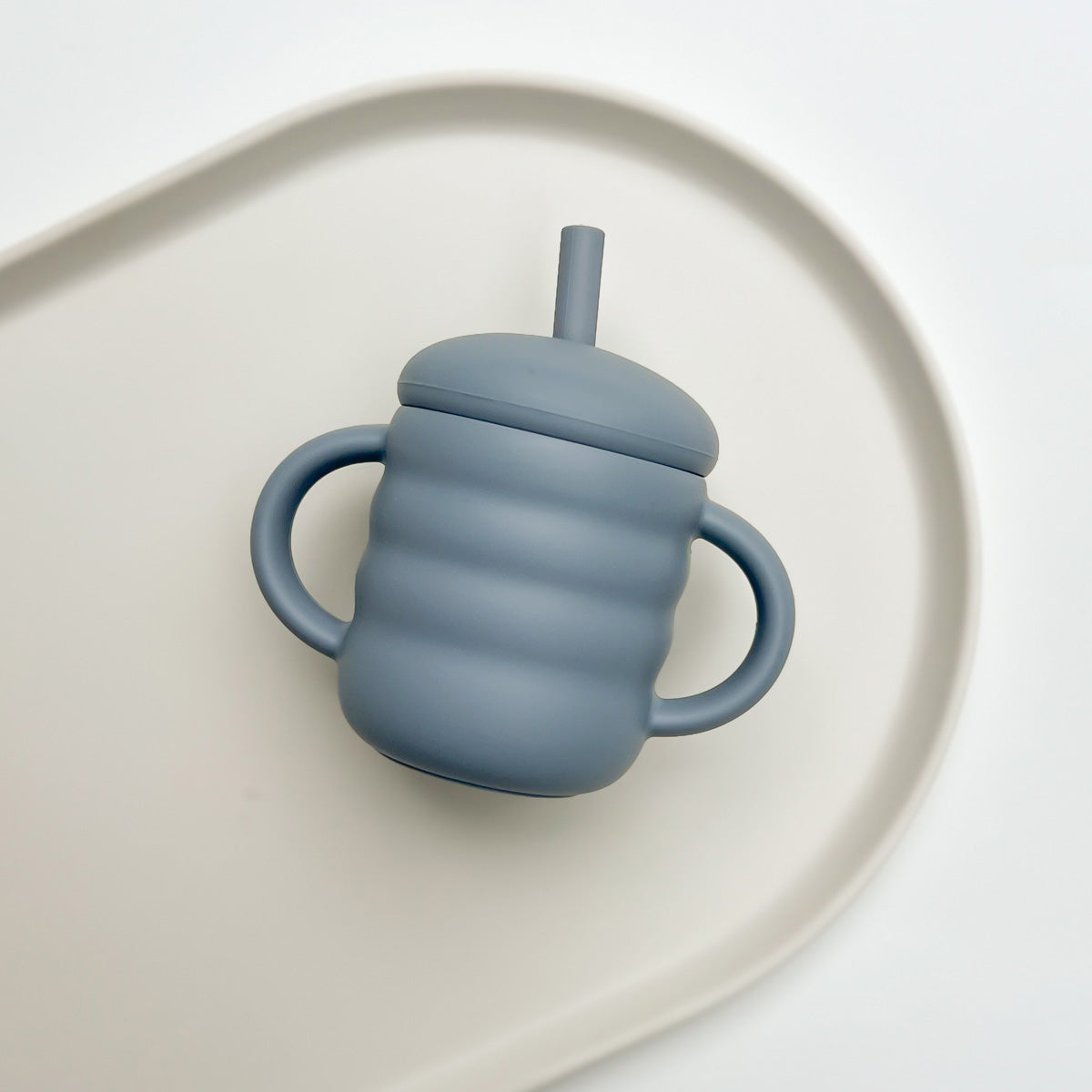 Ribbed Silicone Straw Cup
