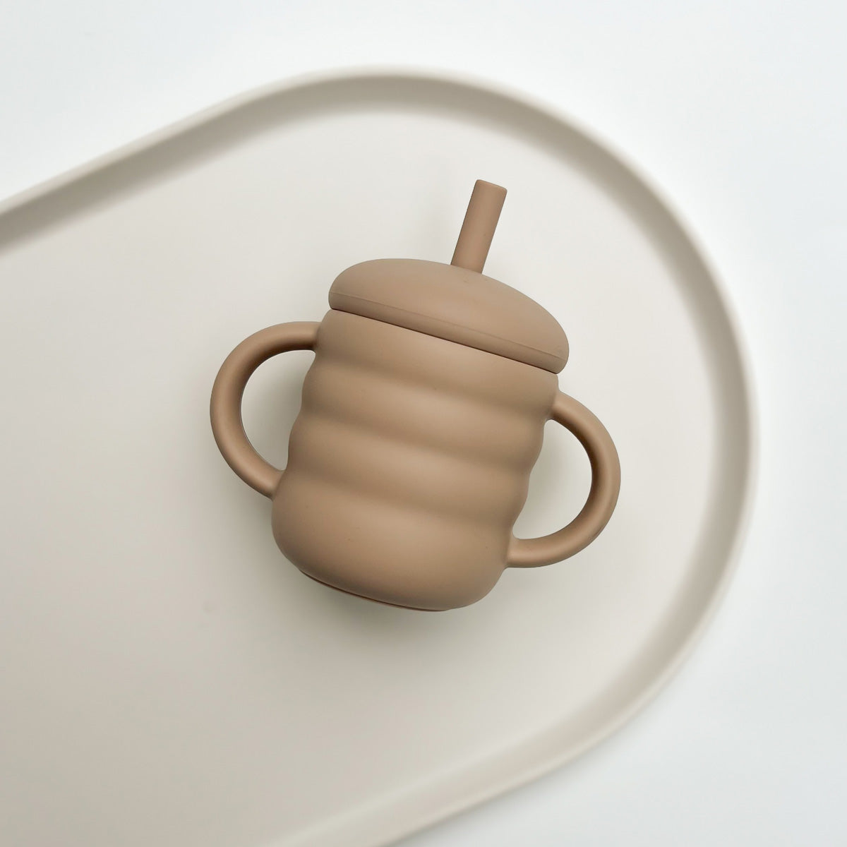 Ribbed Silicone Straw Cup