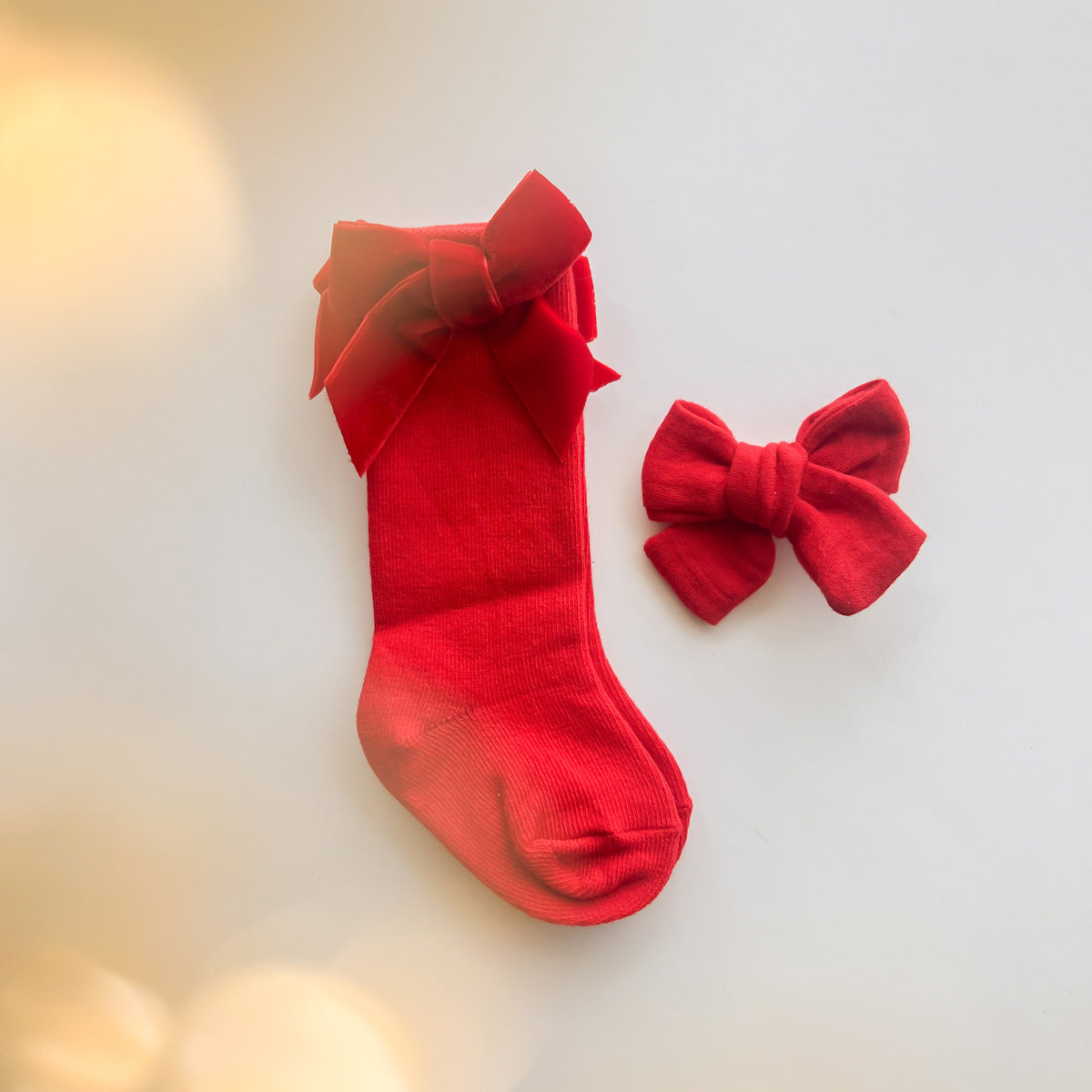 Velvet Bow Socks