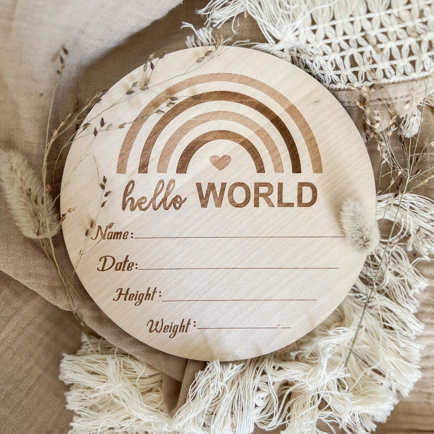 Hello World Wooden Disc