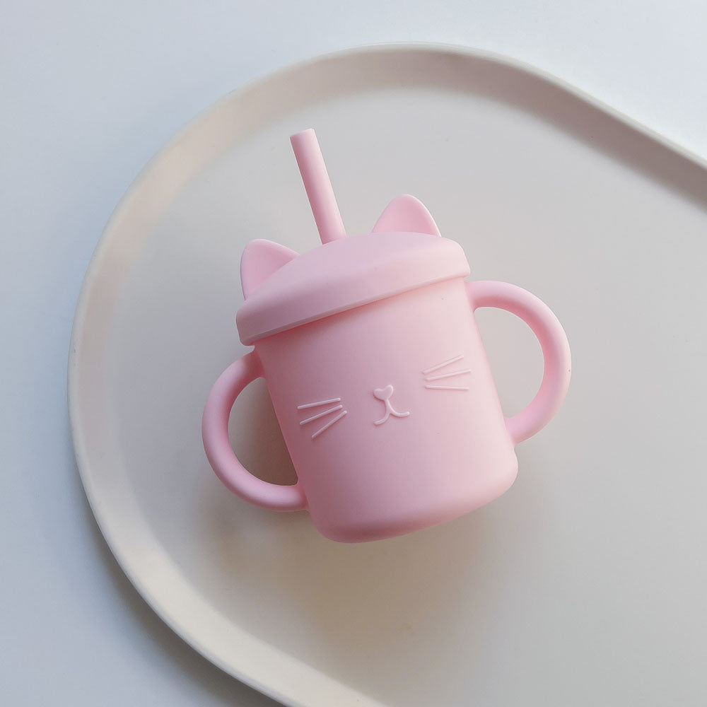 Kitty Silicone Straw Cup