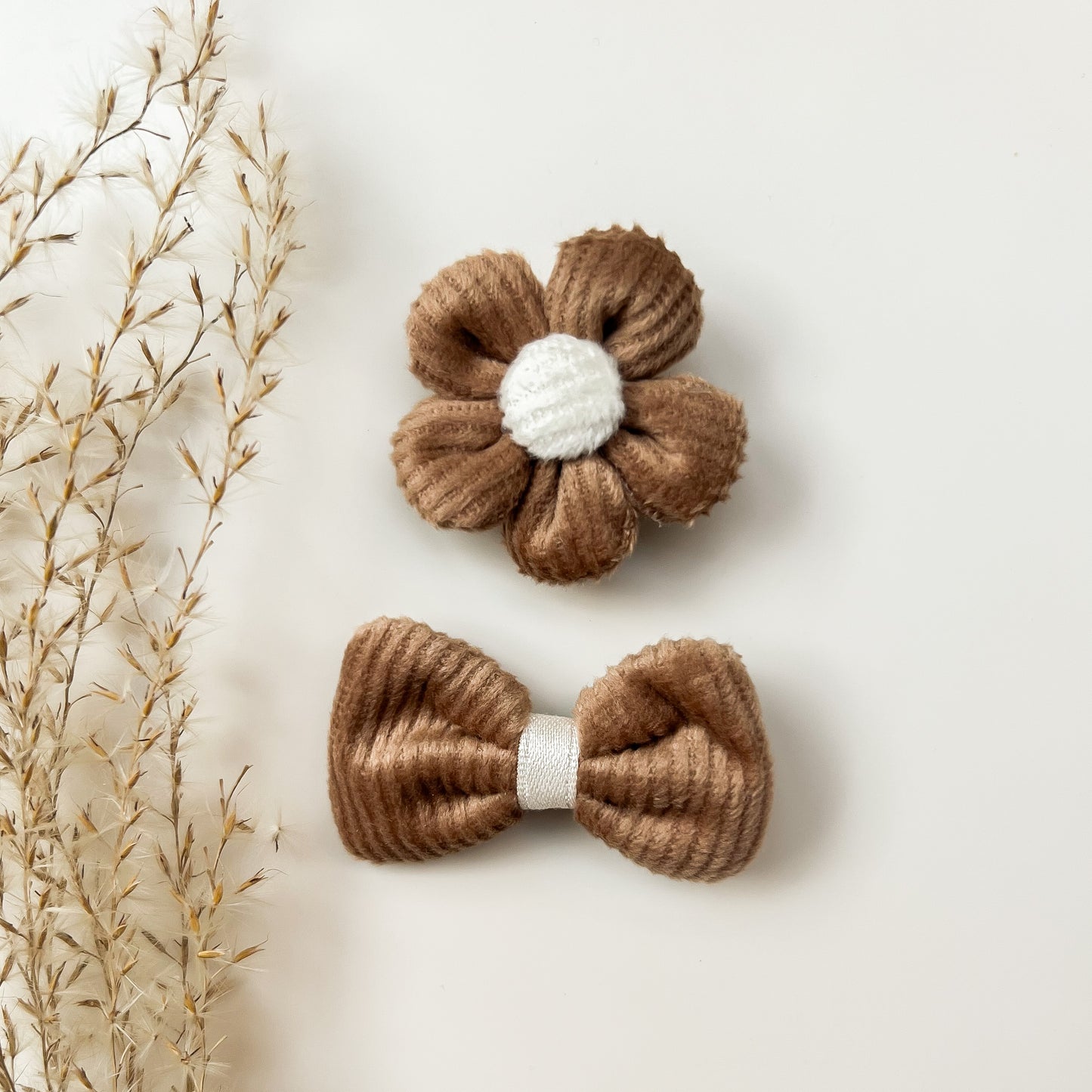 Vintage Flower-Bow Clips Set