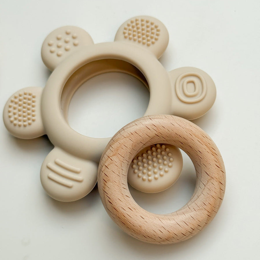 Round Silicone/Wood Teether