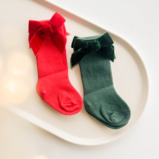 Velvet Bow Socks